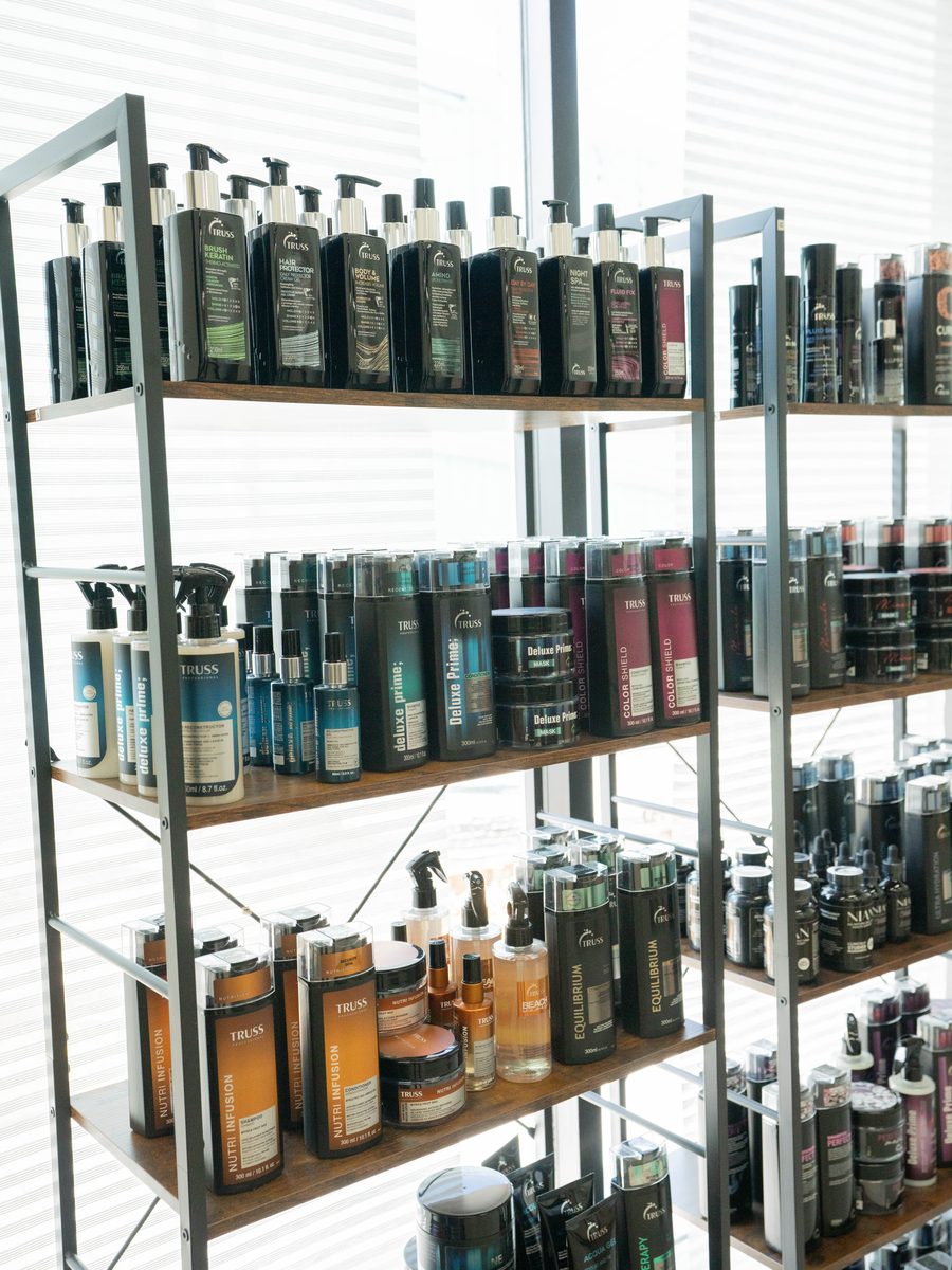 The TRUSS Professional retail wall at Salon 80 West